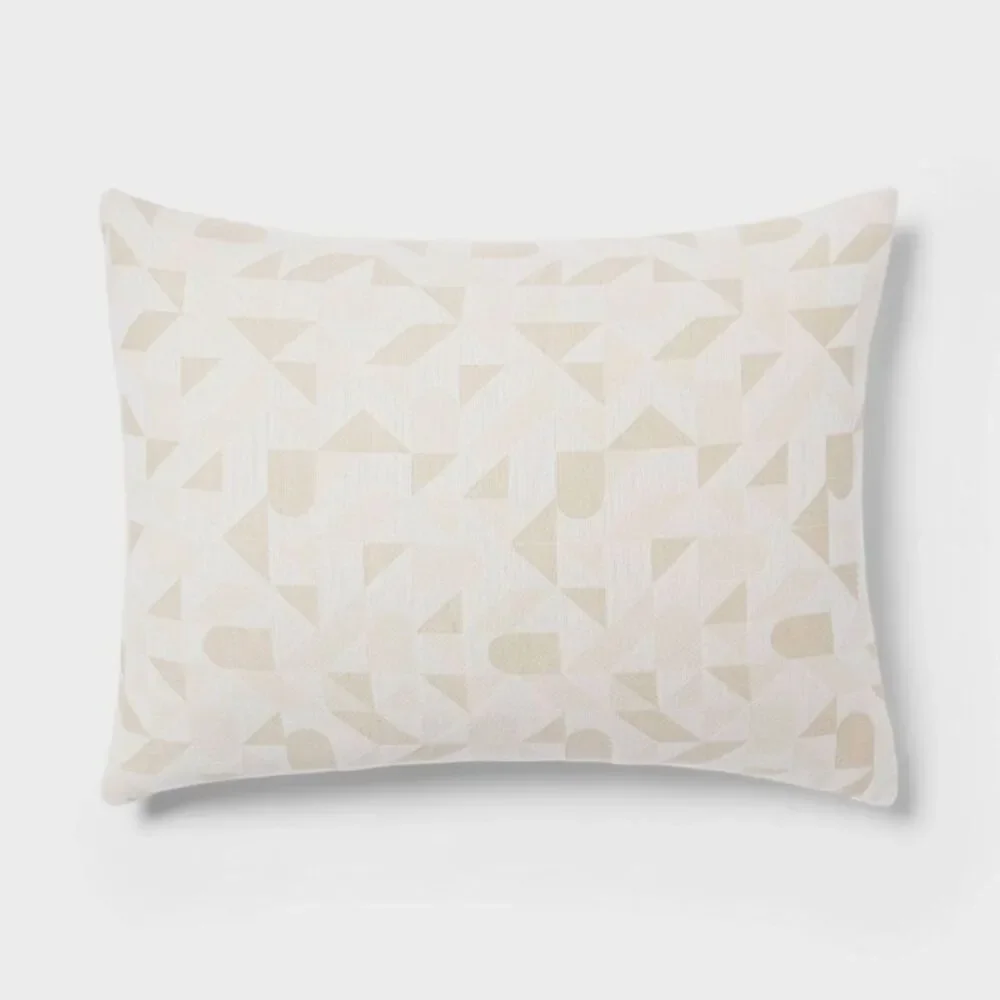 King Geo Matelasse Woven Cotton Blend Duvet Cover Set - Khaki/Ivory